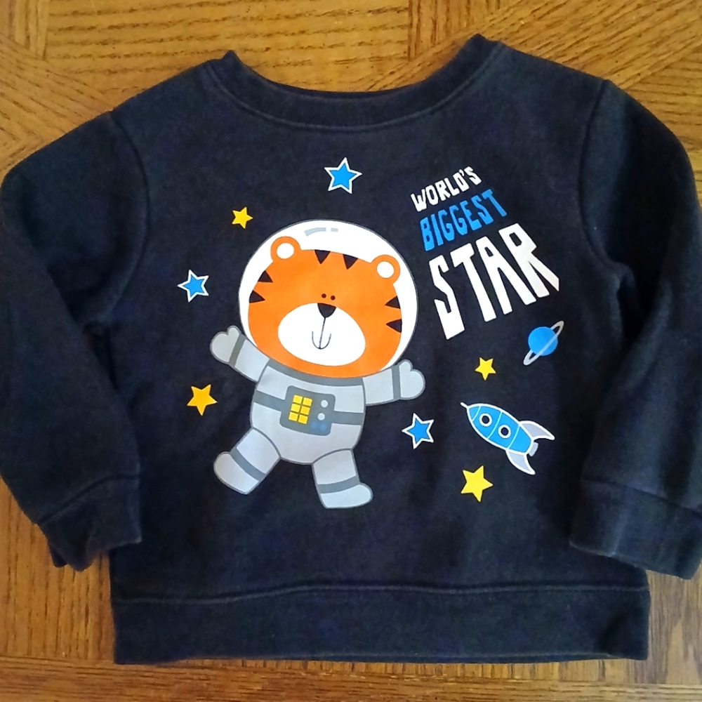 Garanimals 18 Months Black Space Tiger Sweatshirt